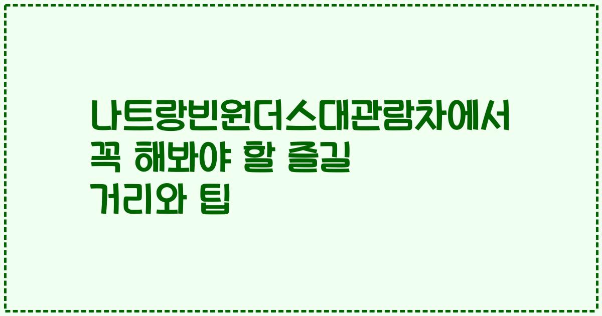나트랑빈원더스대관람차에서 꼭 해봐야 할 즐길 거리와 팁